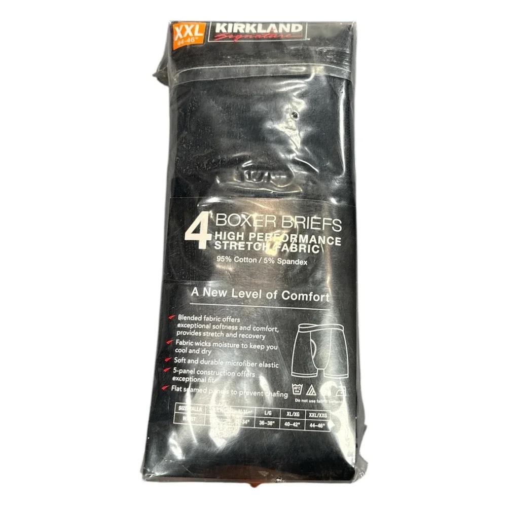 Kirkland Signature Mens 4‎ Pack Boxer Briefs XXL High Performance Stretch